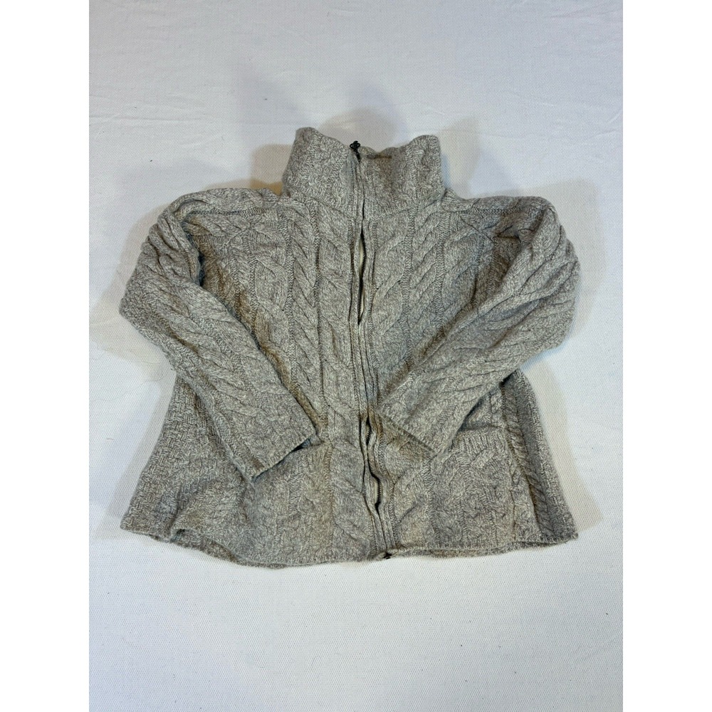 Shannon Woolen Mills Ireland Merino Wool Cable Knit  Cardigan Sweater Women's  M